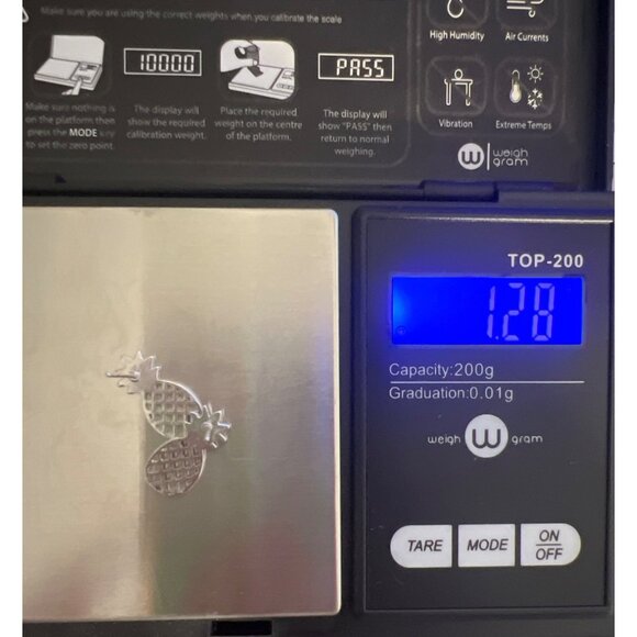 Vintage Silver Tone Pineapple Stud Earrings Openwork Pierced Swinger Estate 5/8" - Picture 5 of 5